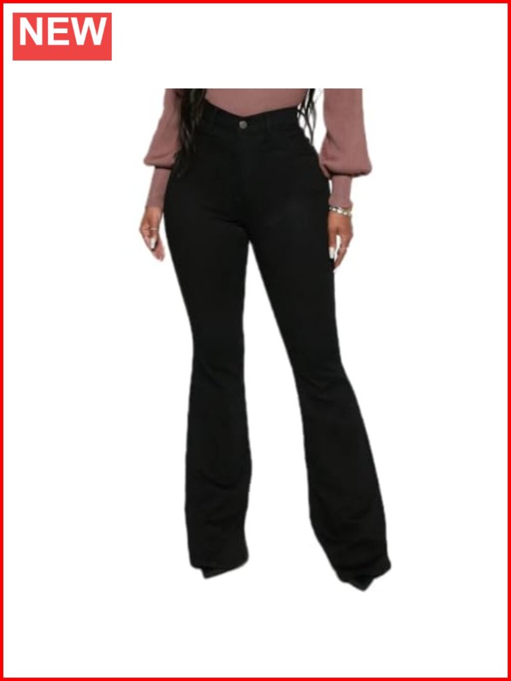 High Waisted Skinny Bell Bottom Jeans for Women Stretch Flare Slim Fit Denim